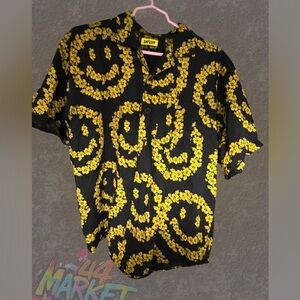 Dizzy Black and Yellow Smiley Dress Shirt